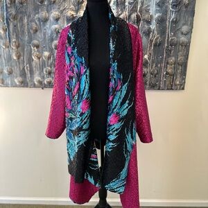 Reversible Elegant Women's Cardigan with Vibrant Design XXL